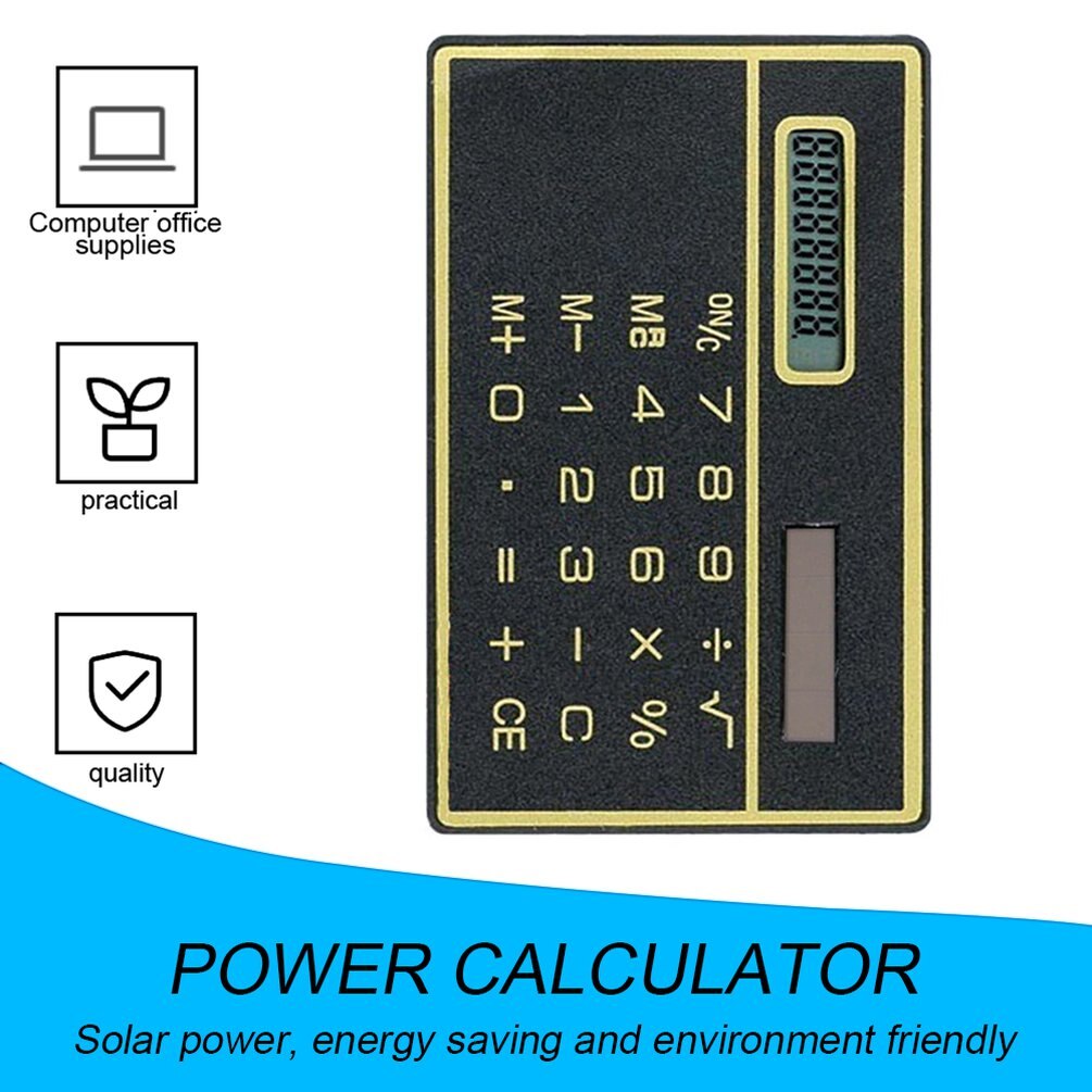 Solar Calculator 8 Cijfers Ultradunne Solarcalculator Met Touch Screen Credit Card Mini Credit Card Size draagbare