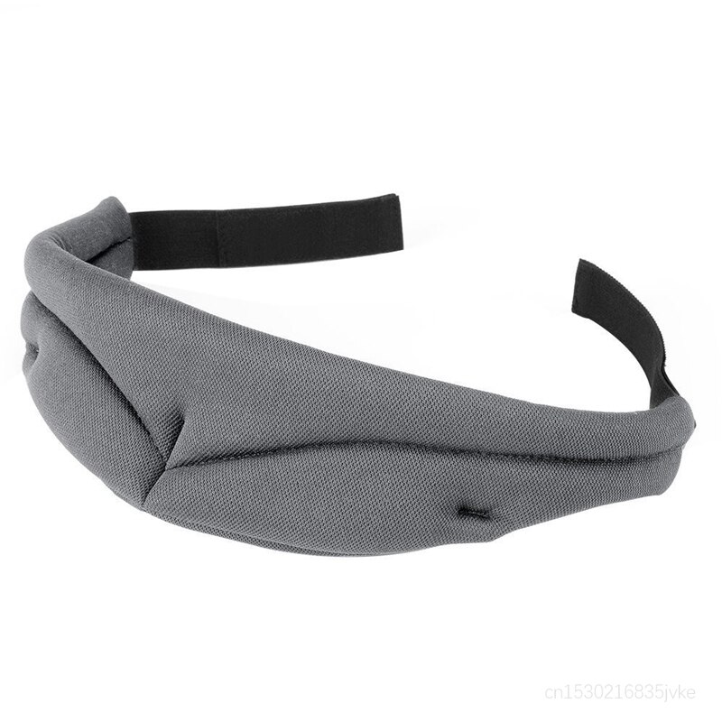 3D Sleep Mask Adjustable Velcro Memory Foam Mulberry Silk SleepAid Eye Mask Complete Darkness Comfortable Fit Blindfold Eyeshade: Gray