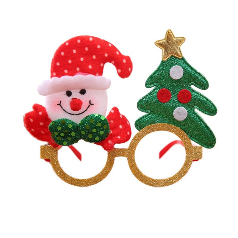 Nyhet tecknad julglasögonbåge jultomten ren juldräktdekorationer för barn och vuxna: B snögubbe
