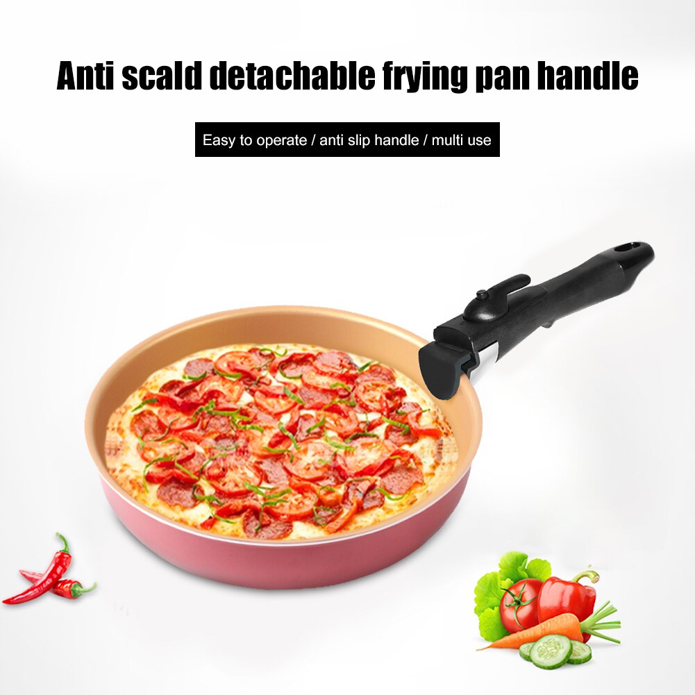 Detachable Removable Pan Pot Handle Tableware Replacement Anti-Scalding Clip Hand Grip for Kitchen Cooking Frying Cookware Bowl