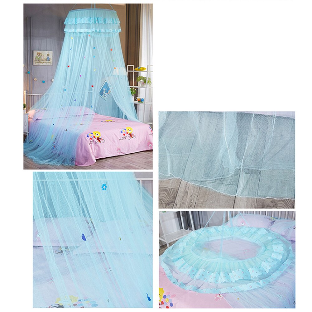Moustiquaire pour lit, canopée rond, pour lit de princesse fille, dôme suspendu, en dentelle, pour chambre à coucher