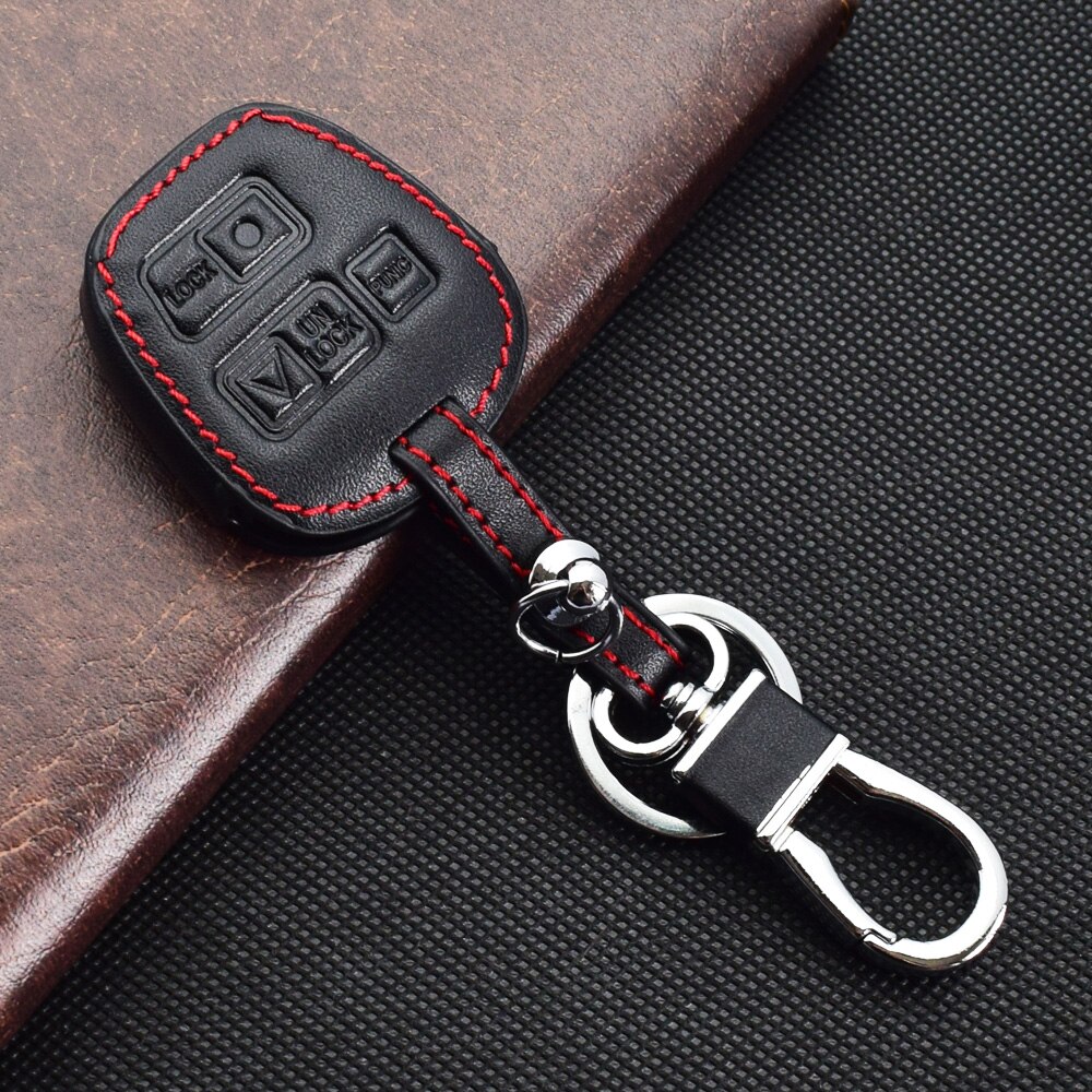 Leather Car Key Case 3 Buttons Remote Control Fobs Protector Cover For Lexus RX300 1999-2003 / GX470 2003 / LX470 2003-2007