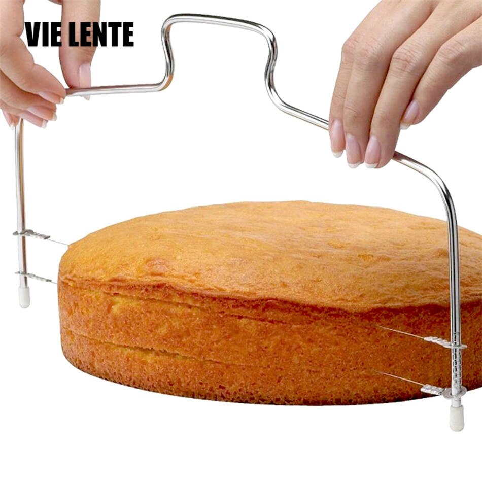 Double Line Cake Cut Slicer Kitchen Cooking Tool Cake Cutter Adjustable Stainless Steel Device Cake Decorating Baking Accessorie