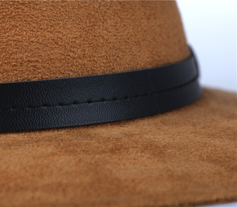 Wearone Crazy Jazzhat unisex Suede wide brim Spring felt fedoras hats women Vintage Wide Brim Floppy chapeau femme Pnama ha