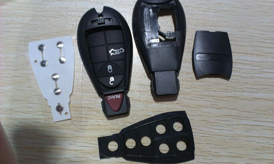 Smart Remote Key Shell 3+1 Button Keyless Entry Fob for Dodge Chrysler + With Uncut Blade 4 Buttons FOB Case