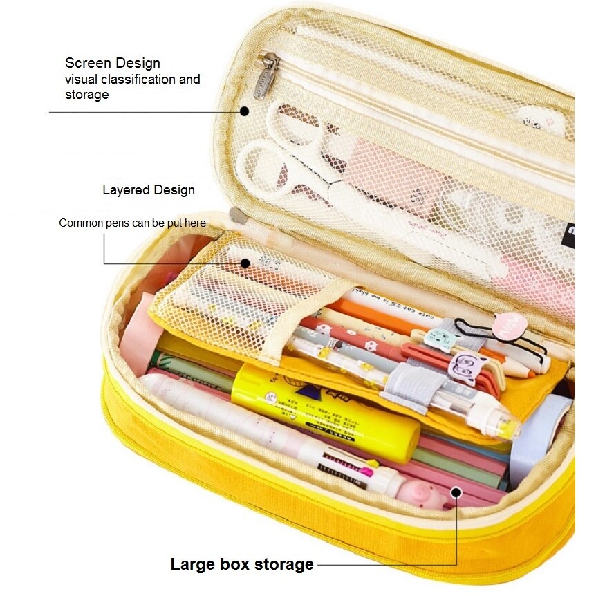 Simple pencil case high capacity primary and students pencil case stationery case