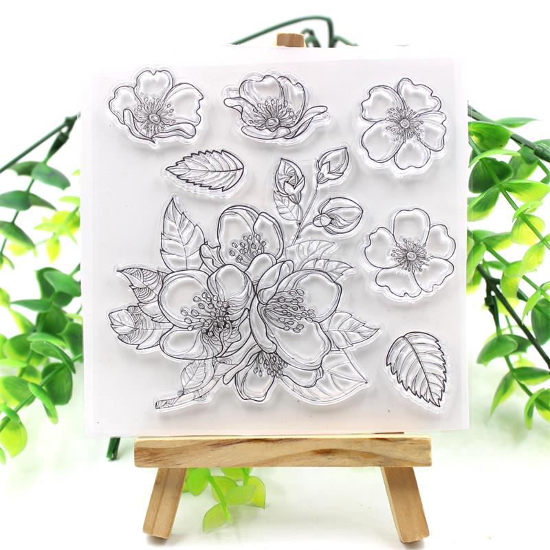 Zfparty Bloemen Transparant Clear Siliconen Stempel Voor Diy Scrapbooking/Fotoalbum Decoratieve Duidelijke Stempel