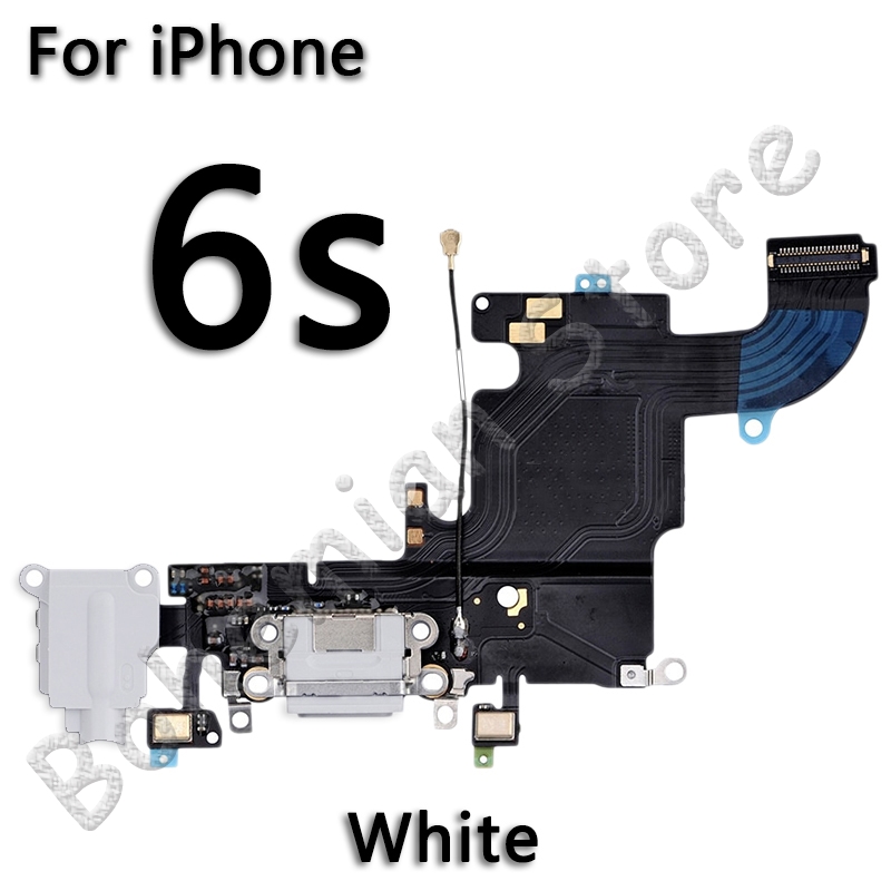 Usb port dock oplader flex til iphone 6 6s plus 7 5 5s se dock ladestik med mikrofon mobiltelefon flex kabel: Til iphone 6s hvid