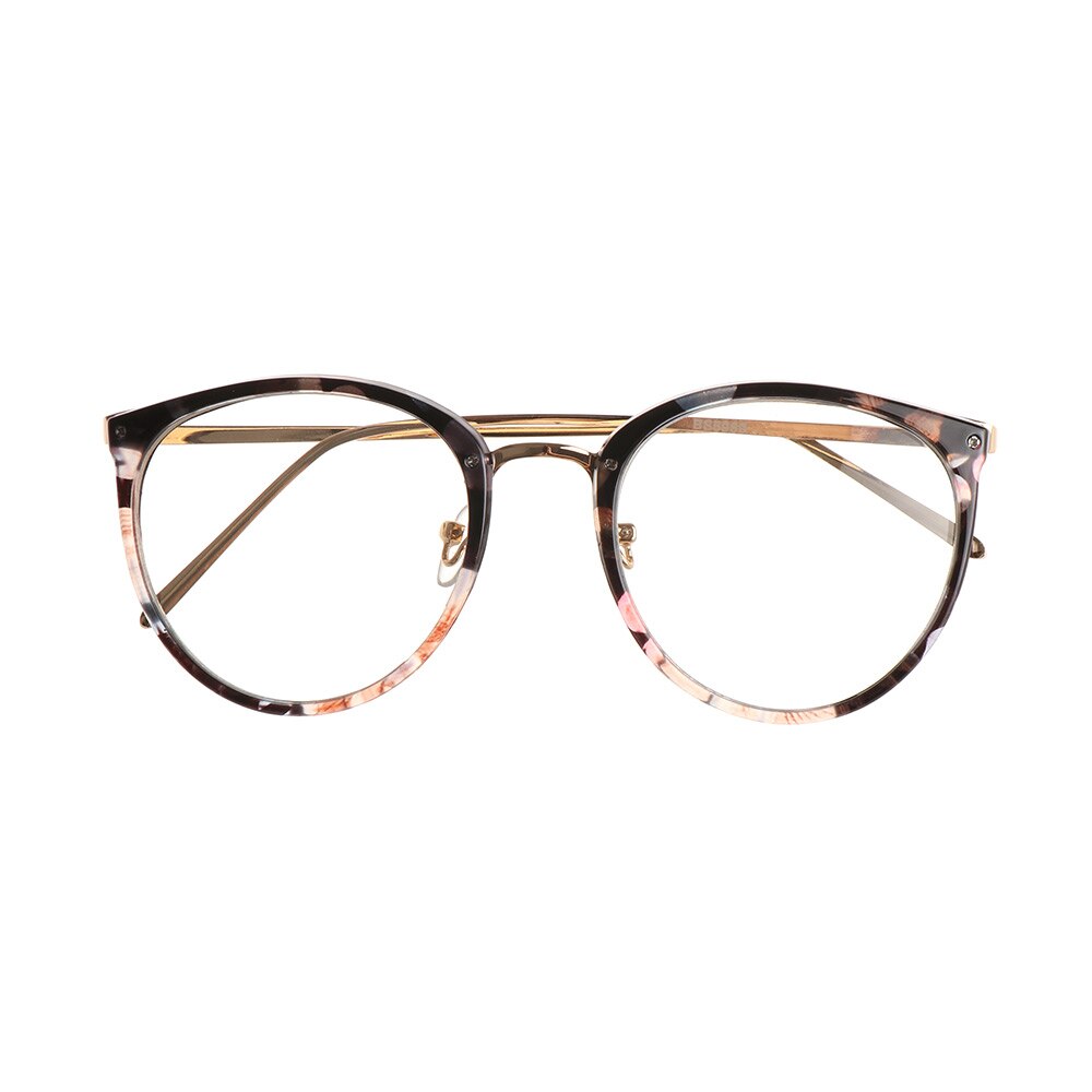 1 Pc Mode Metalen Vintage Ronde Bril Unisex Oversized Frame Optische Glazen Bril Vision Care Brillen Accessoires: 4-multicolor