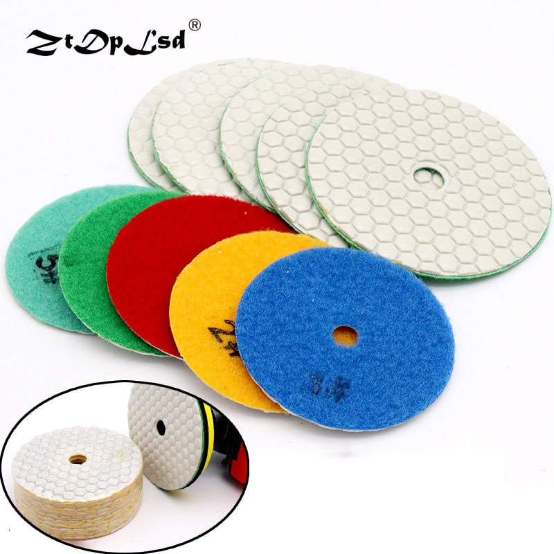 1x droogslijpschijven snelwissel polijstpads graniet marmer steen betonvloer luchtschuurmachine diamant ronde flexibele pad