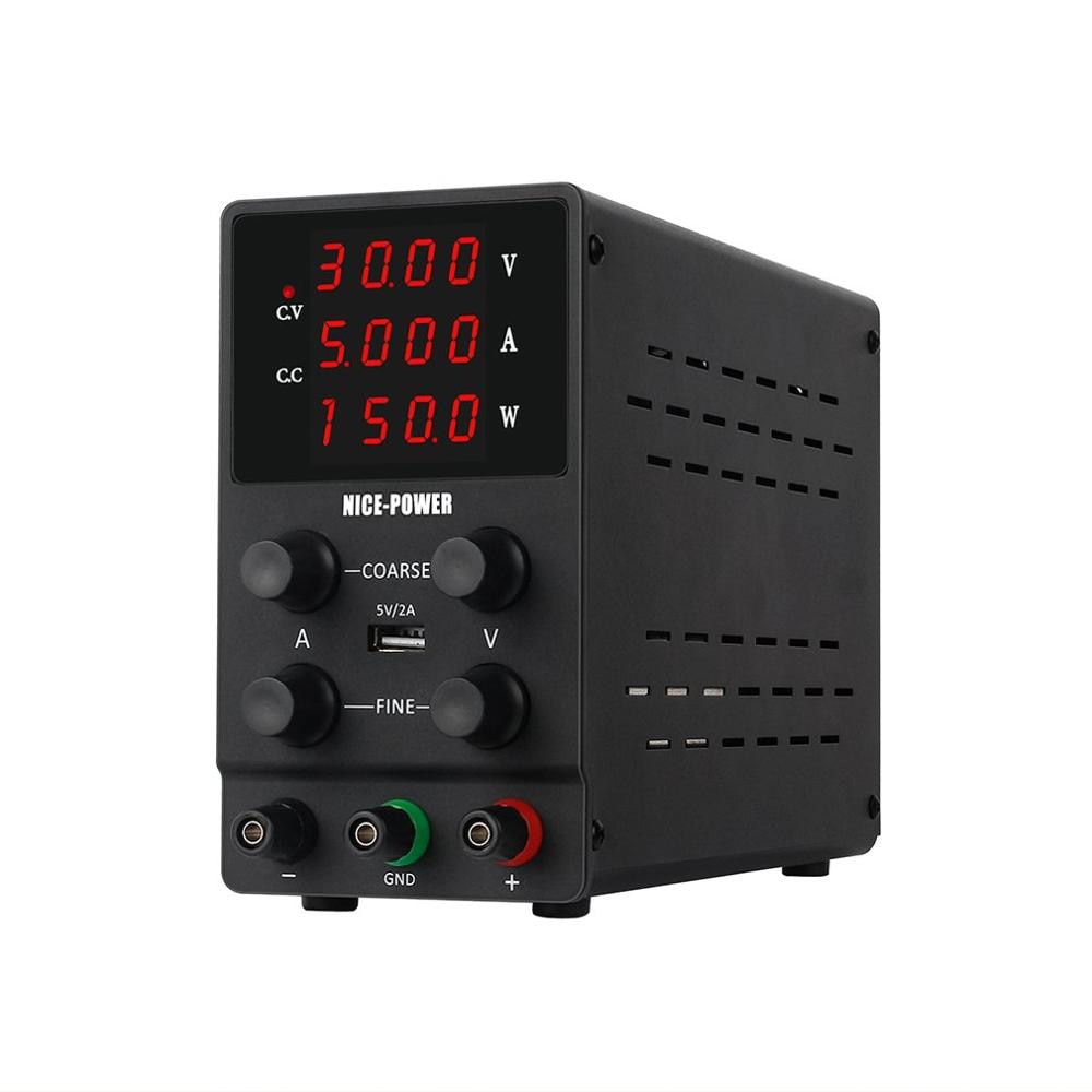 4Digits Switch Lab DC Power Supply Adjustable Digital Display Laboratory Power Source 30V 5A EU/US Plug