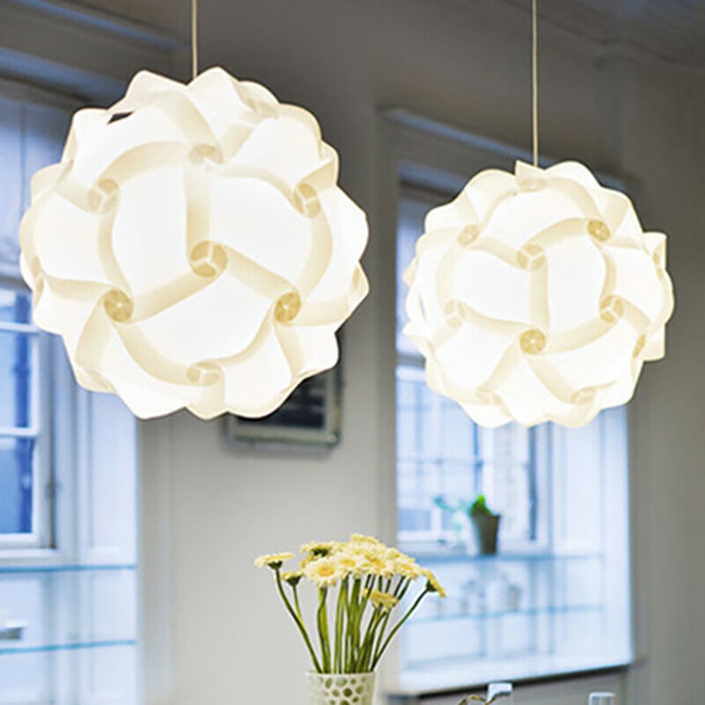 Diy pussel lampskärm pussel ljus lampa modern lampskärm lampskydd tak ljuskrona hängande ljus kåpa