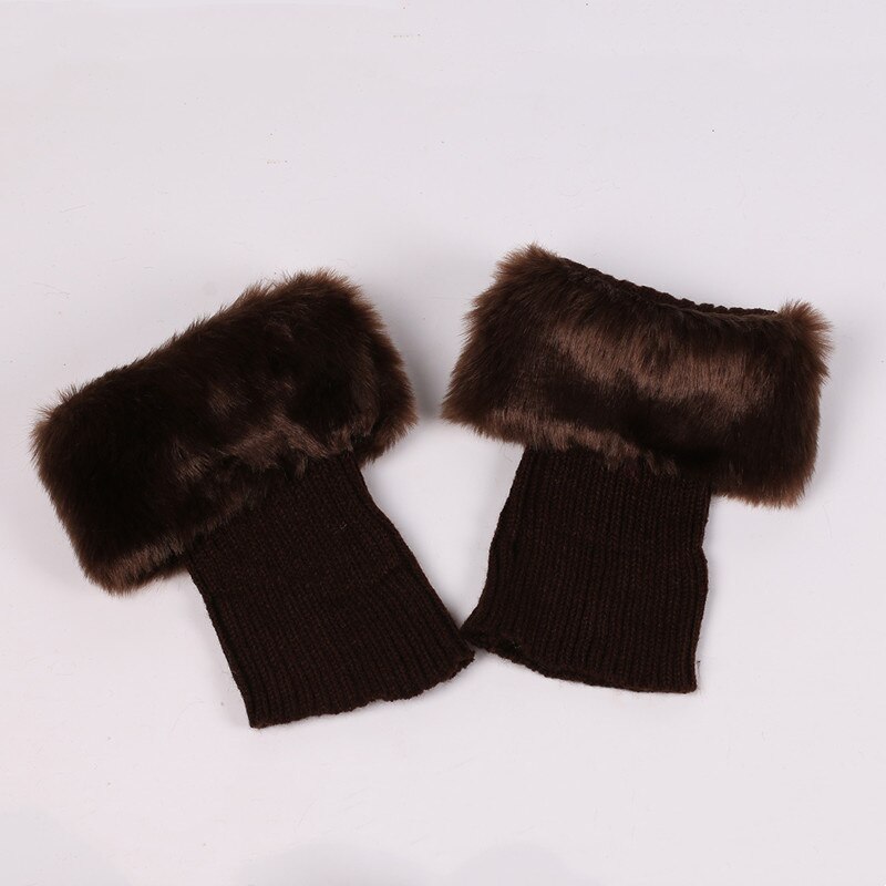 chaussettes hautes laine à tricoter chauffe jambe guettre chaussettes femme: Marron