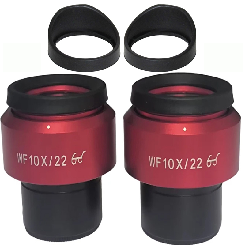 2Stck WF10X/22 Mikroskop Weitwinkel Okular Okular Eyepoint Objektiv Einstellbare Breite Feld 30mm Weitfeld Mikroskop Okular: Orange