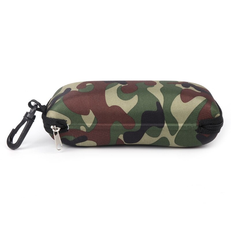 Briller boks solbrille etui kamuflasje oppbevaring beskytter glidelås unisex beholder