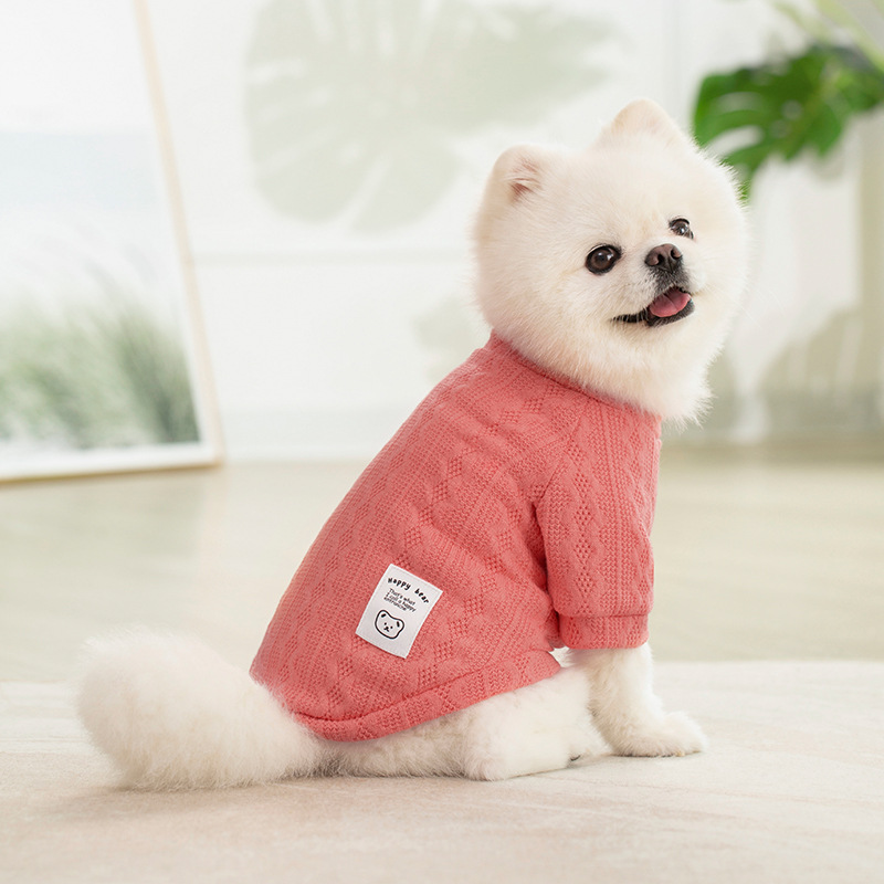 Suéteres cálidos para perros para otoño e invierno, ropa para cachorros y gatos, prendas de punto para perros y gatos, ropa para cachorros, suéter de para perros, invierno: S / Rosa