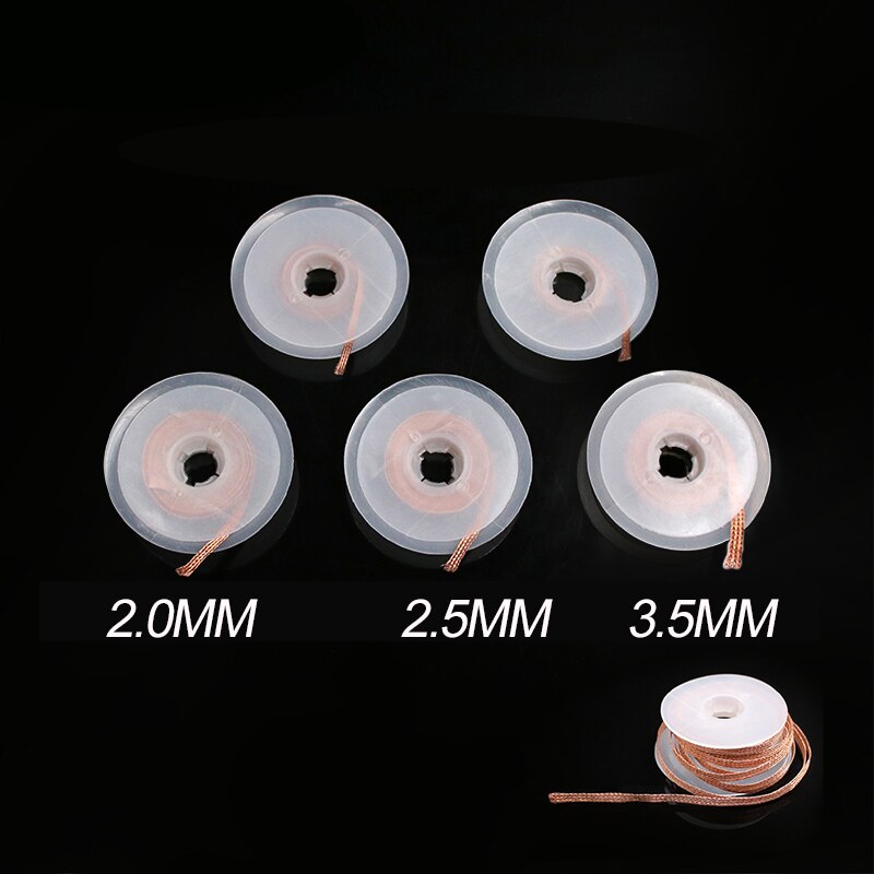 2/2.5/3.5mm Suction Wire Pure Copper Welding Wire Solder 1.5M Remover Wick Wire for Electrical Appliances Precision Instruments
