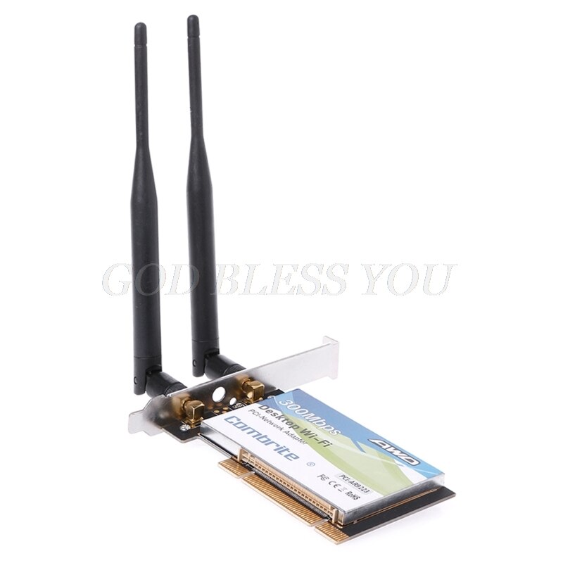 Adaptateur de carte WiFi sans fil AR9223 PCI 300M, avec antenne directe 6db, pour ordinateur de bureau et portable