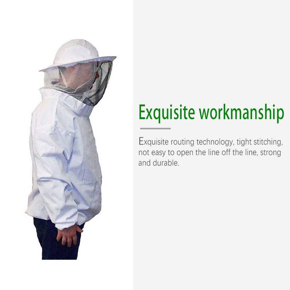 1 Pc Brand Bee Suit Unisex Smock Beekeeping Protective Jacket Veil Dress Suit With Pull Hat Smock Equipment