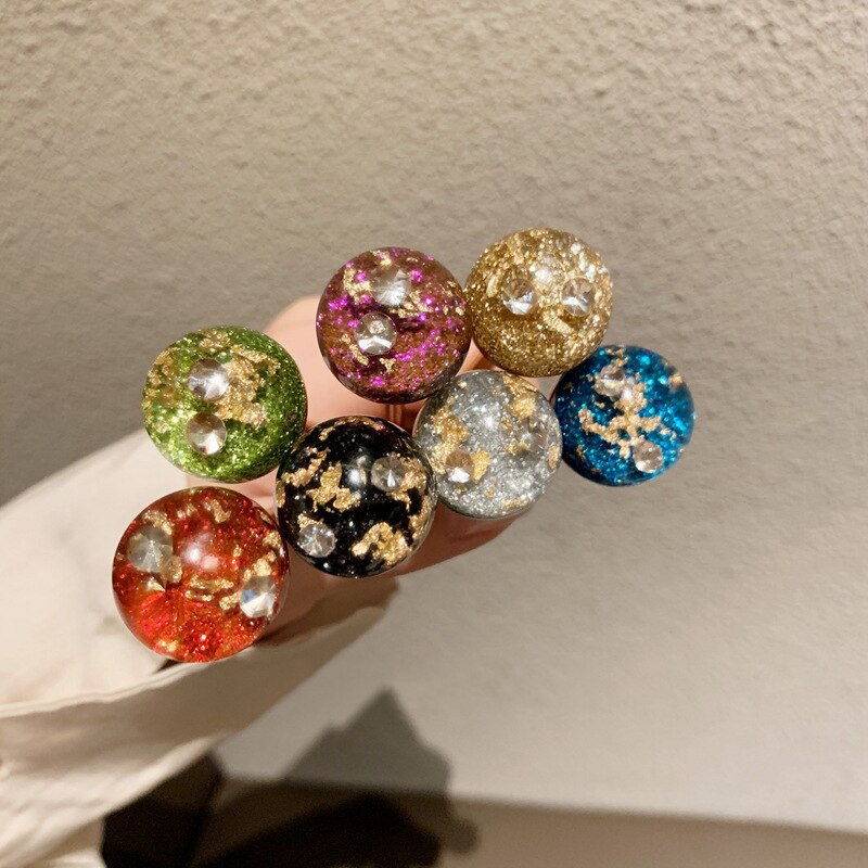 Horquilla de pelo de estilo japonés para mujer, horquillas de Metal hechas a mano de aluminio dorado con cielo estrellado, accesorios para el cabello,