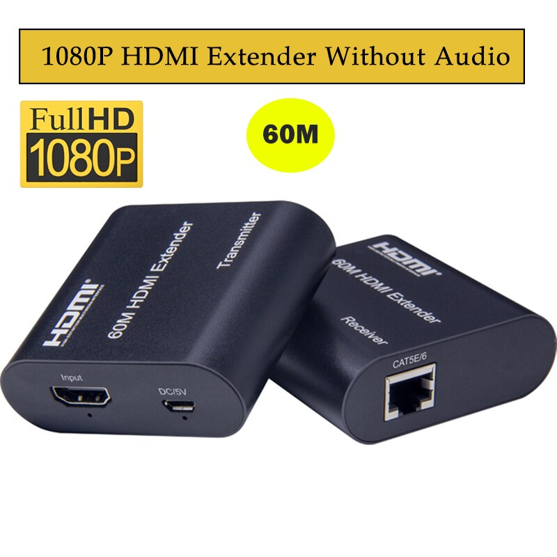 4K HDMI Extender 120M with Loop HDMI via CAT5e/6 RJ45 LAN 1080P 60M HDMI to Rj45 extender With Audio EDID for PS5 HDTV PC laptop: 1080P 60M No Audio / UK Plug