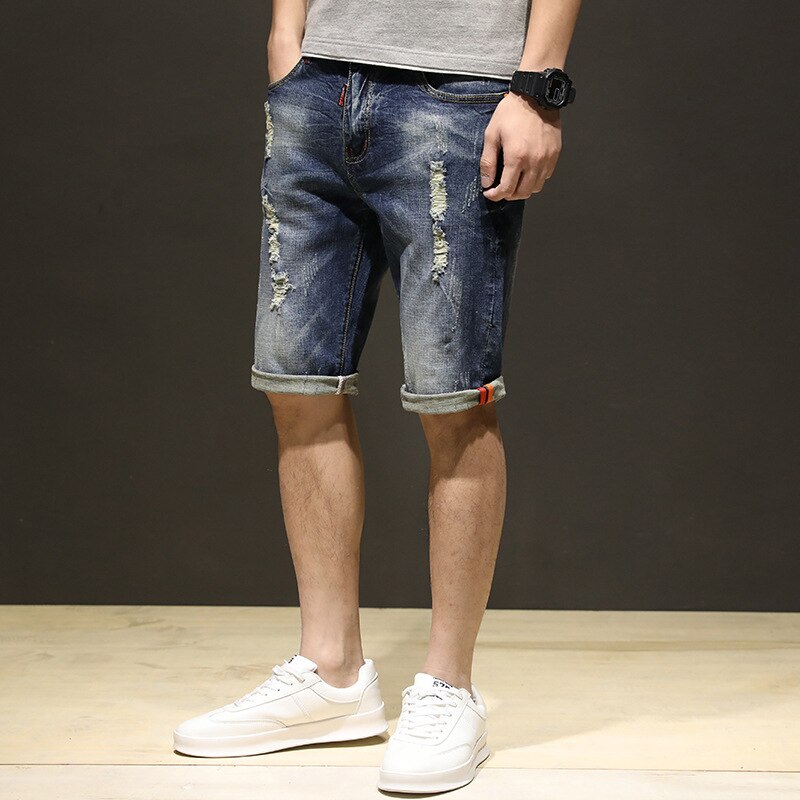 Jeans Große Herren Reithose Kurze See Denim betrübt kurze Hose Männer Sommer Denim kurze Hose Für Männer Plus Größe 28-42 gebrochen: 32