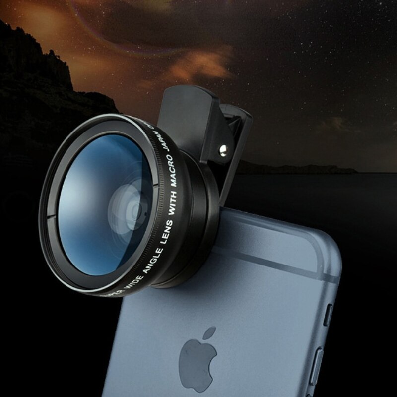 2 In 1 Mobiele Telefoon Lens 0.45x Super Groothoek 12.5x Macro Hd Camera Lens Voor Iphone 12 11 8 7 6 Xs Huawei Xiaomi Samsung