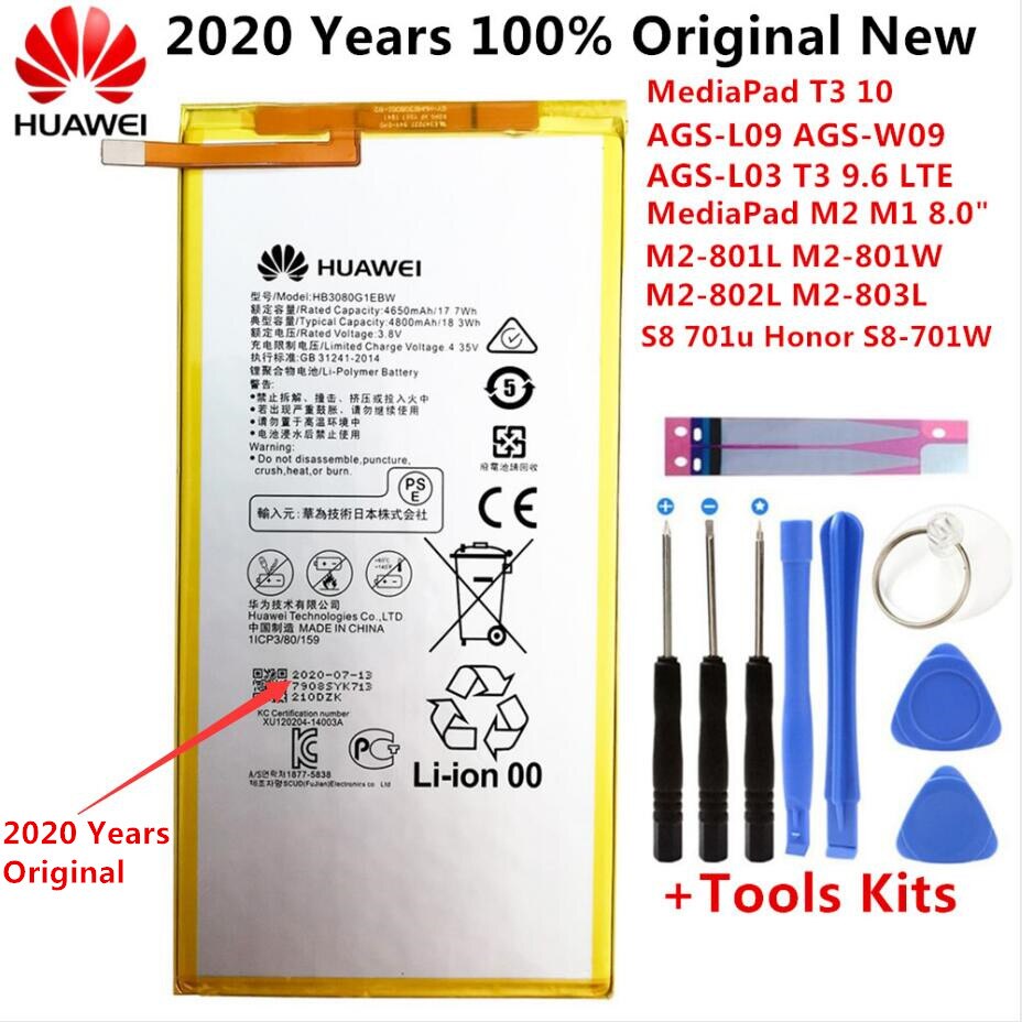 4800mAh Year 100% Original Battery For Huawei MediaPad T3 10 AGS-L09 AGS-W09 AGS-L03 T3 9.6 LTE Tablet Battery + Tools