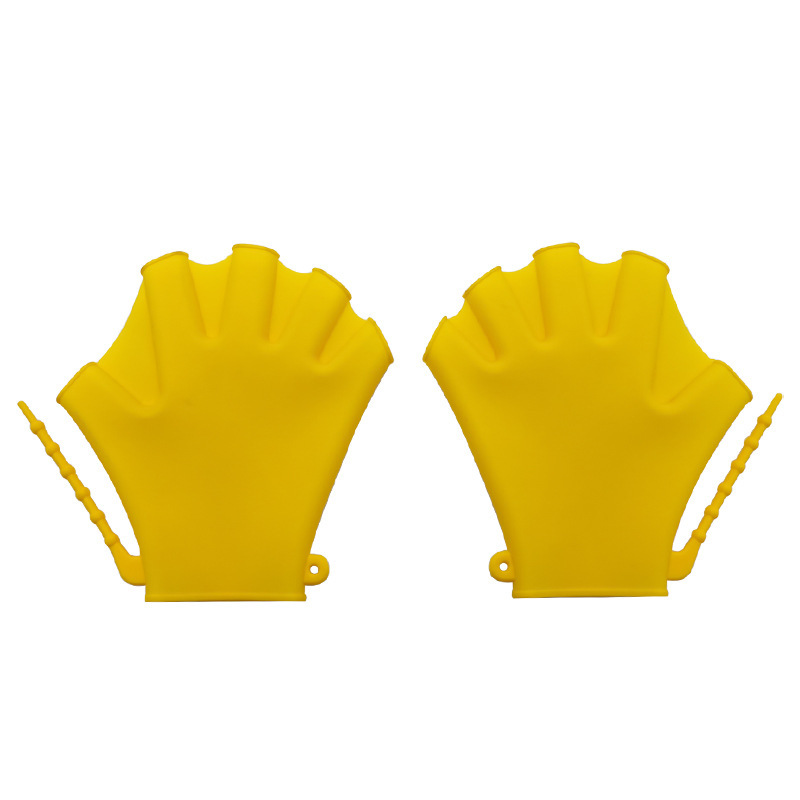 Silicone Swim Fins Adjustable Diving Duck Fins for Adults and Children Practice Swimming Gloves: L / PURPLE