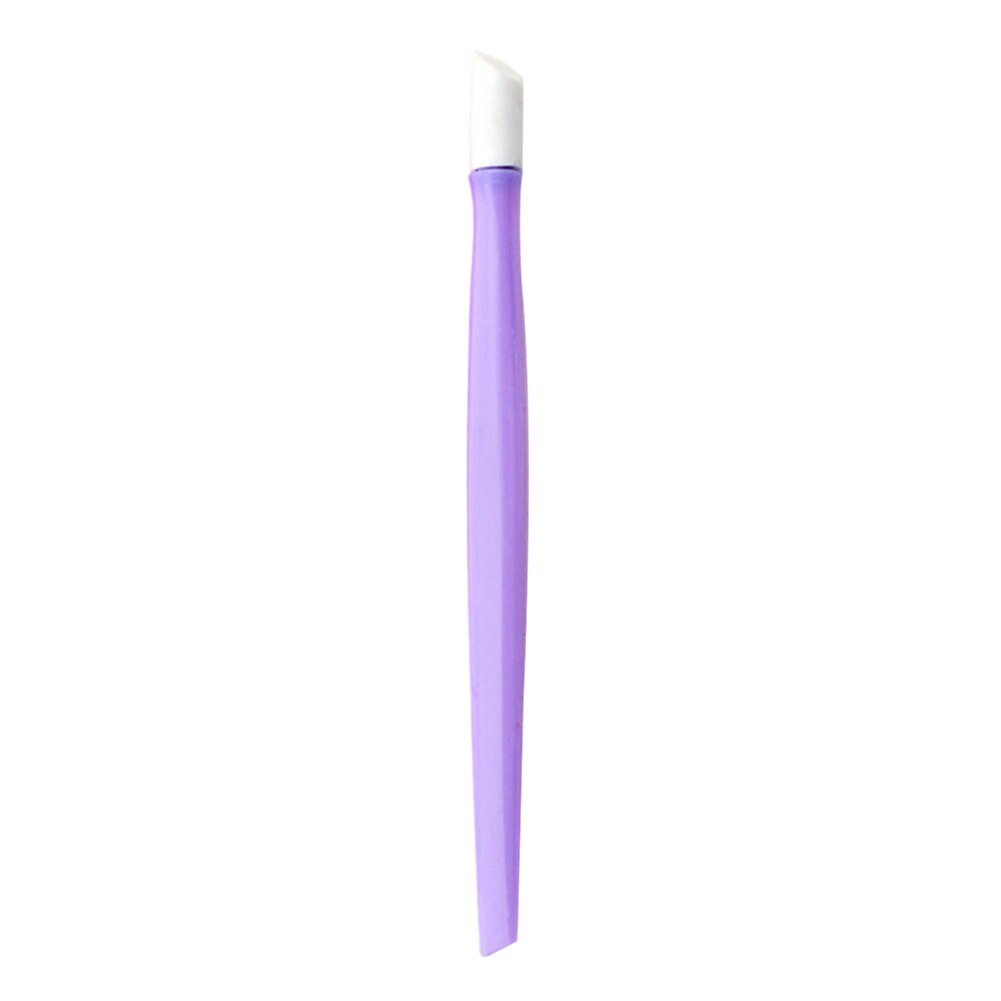 3 Color Silicon Scraper Pen Soft Plastic Rubber Cuticle Pusher Stick for Stickers Pedicure Manicure Nail Art Dotting Tools: violet