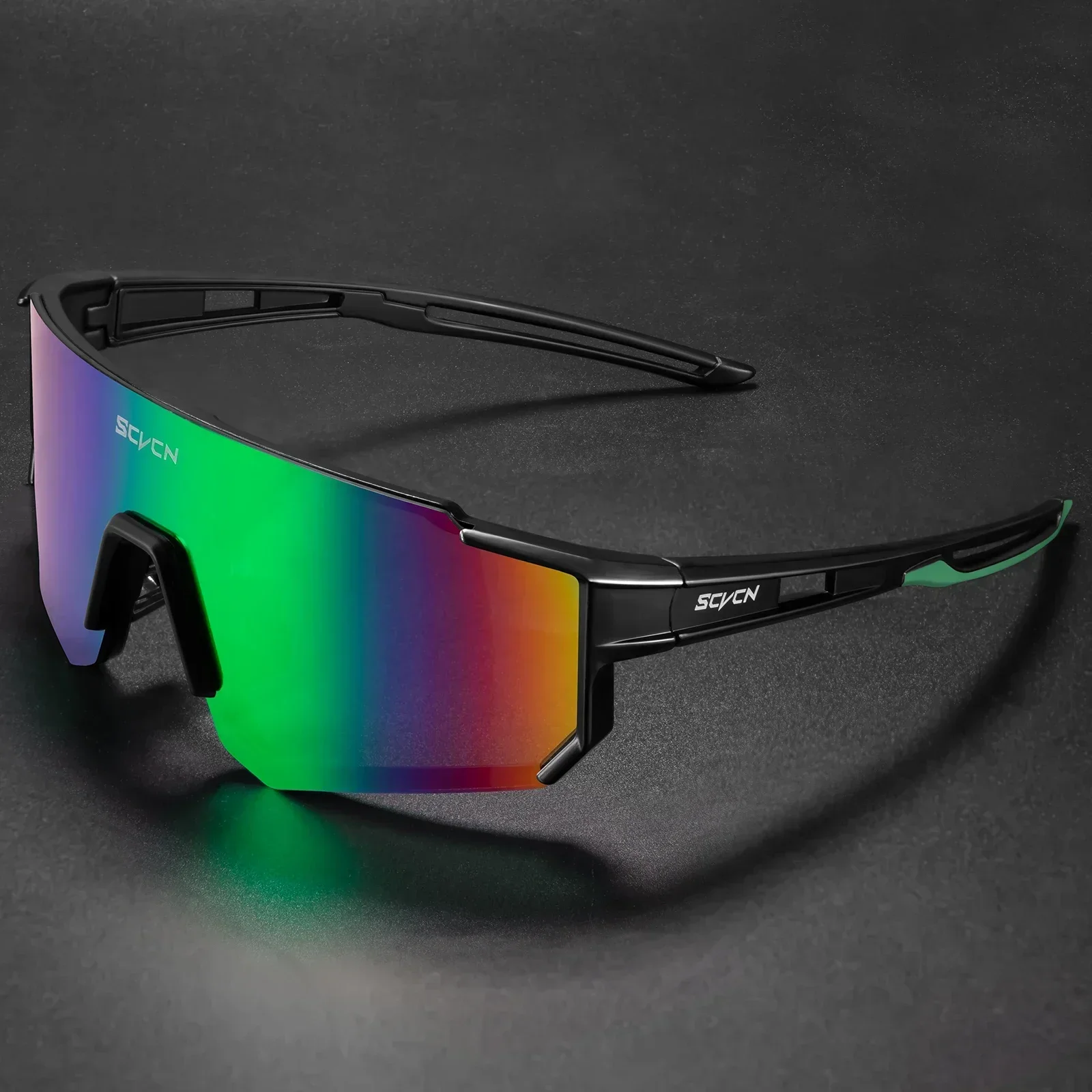 SCVCN Cycling Glasses UV400 Outdoor Sports Sunglasses Men MTB Cycling Glasses Women Road Bike Sunglasses Running Goggles: green