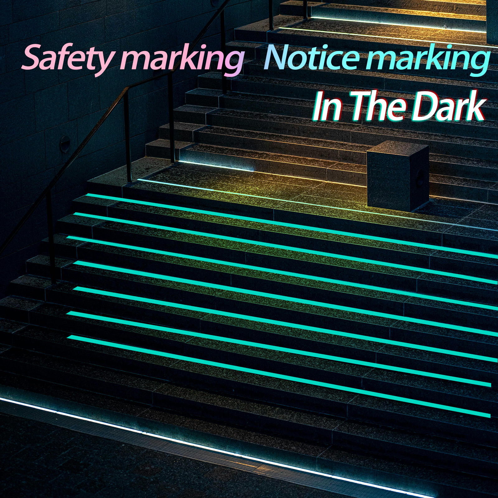 Cinta adhesiva autoadhesiva fluorescente luminosa que brilla en la oscuridad, cinta adhesiva de advertencia para decoración del hogar y seguridad