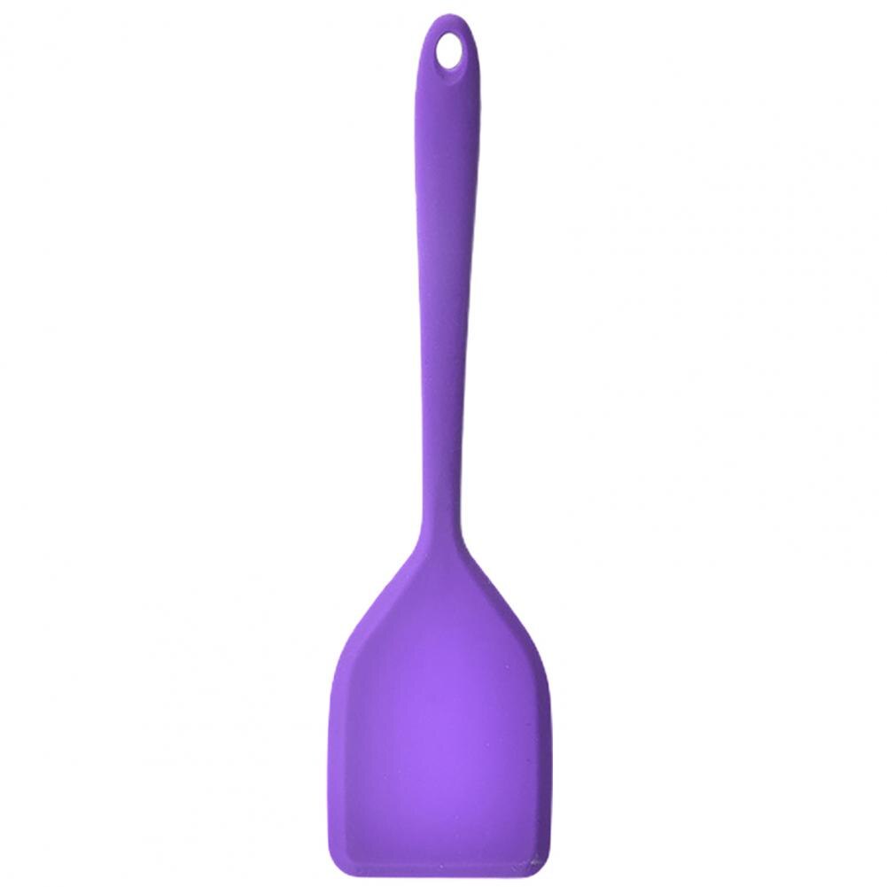 Useful Silicone Spatulas Anti-fade Solid Color Long-lasting Little Cooking Spatulas Cooking Spoon Cake Spatulas: Purple