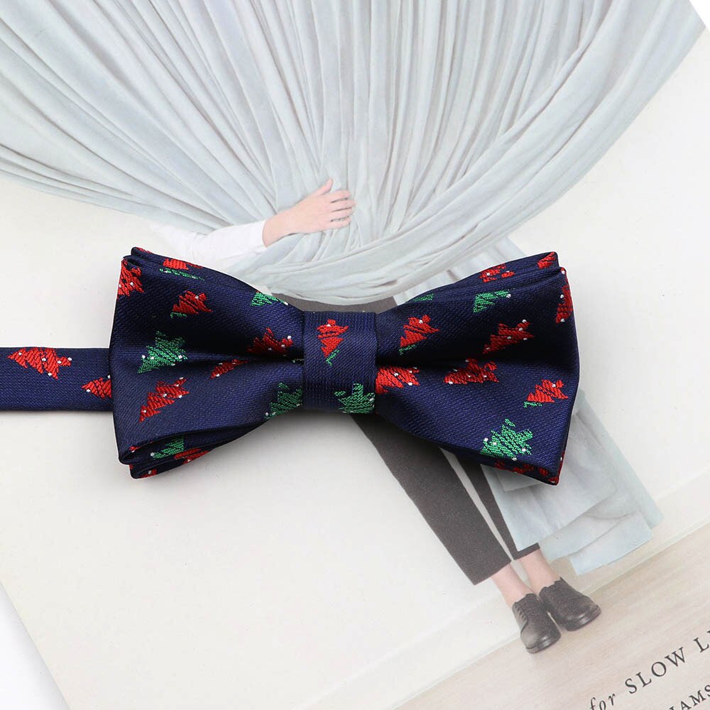 noël noeud papillon ensemble père noël arbre de noël Parent-enfant Polyester rouge bleu papillon Festival accessoire: Kid 5
