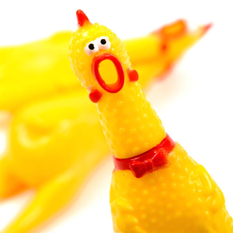 17cm Strange Screaming Rubber Chicken Squeeze Sound Toy Pets Toy Product Dog Toys Shrilling Gags & Practical Jokes Funny Gadgets