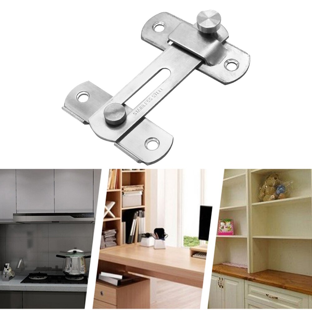 90 Degree Hasp Latches Stainless Steel Sliding Door Chain Locks Security Tools Hardware for Window Cabinet Hotel Home