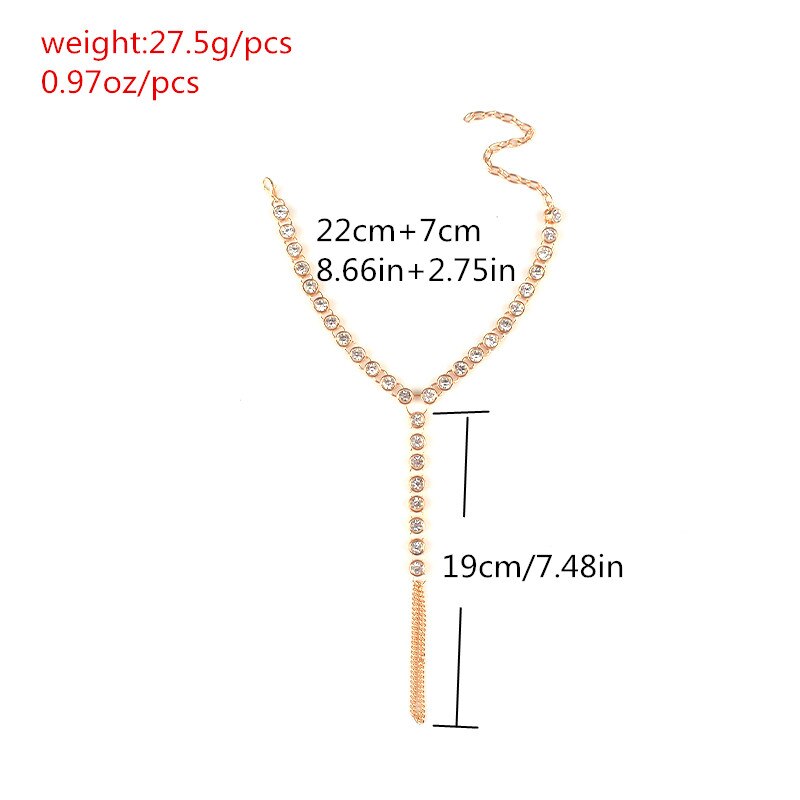 1 PC Bohemian Vintage Anklet Simple Rhinestone for Women Tassel Gem Foot Jewelry Barefoot Sandal Multilayer Anklet Beach Wedding