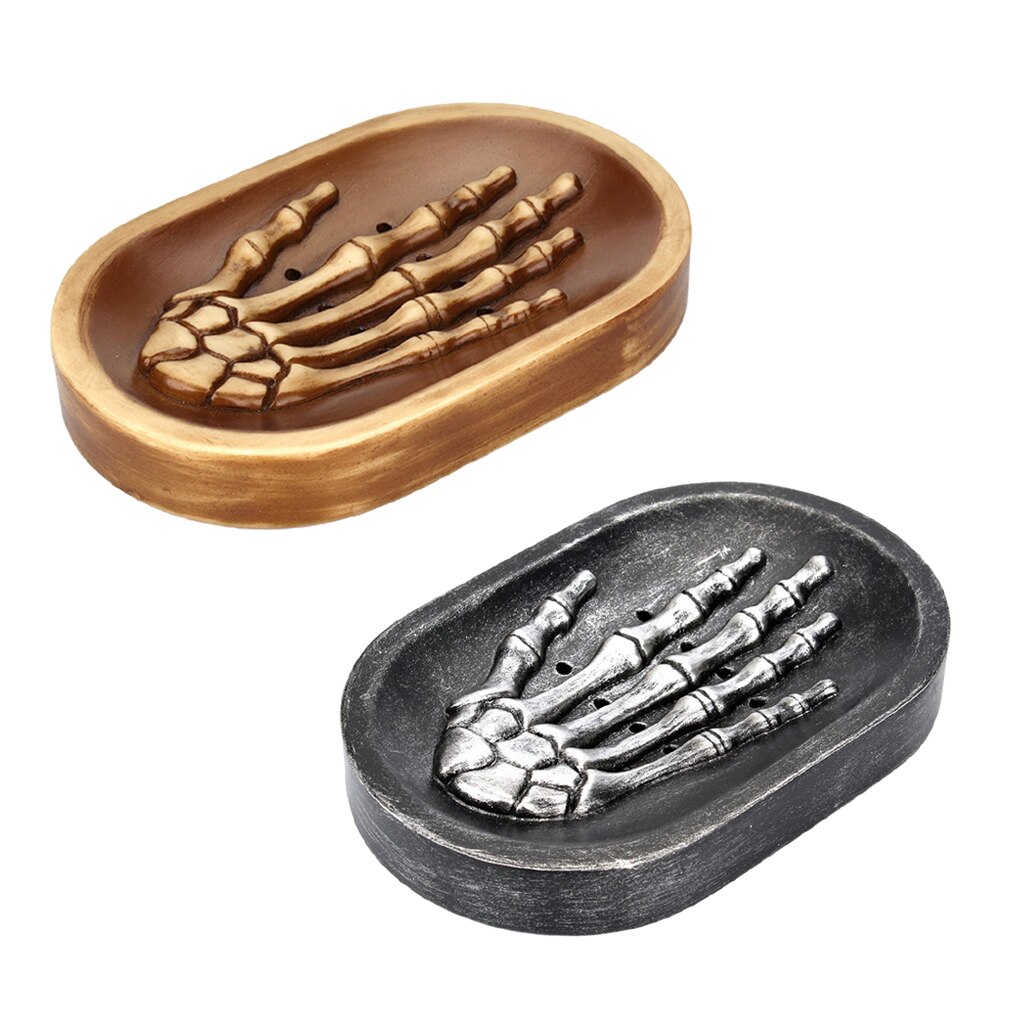 Skelett-seifenschale im gotischen stil, dekoration für küchenspüle, badezimmer, dusche, zuhause, hotel