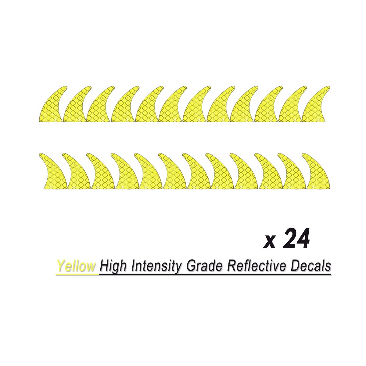 27Pcs/Strip Reflective Decals Sticker for Rubber Helmet Mohawk Warhawk Spikes Motorcycle Decals 2.1x3.4 cm: YELLOW