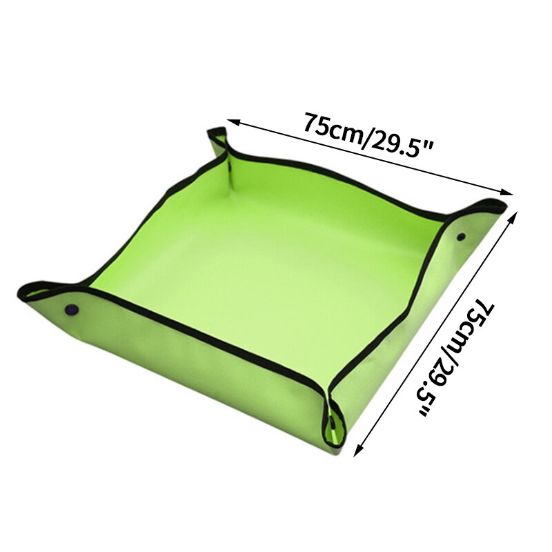Planting Mat PE Square Gardening Mat Waterproof Plant Potting Mat Thicken Foldable Garden Pad Anti-dirty Transplanting Tarp: Green(PVC)-1S