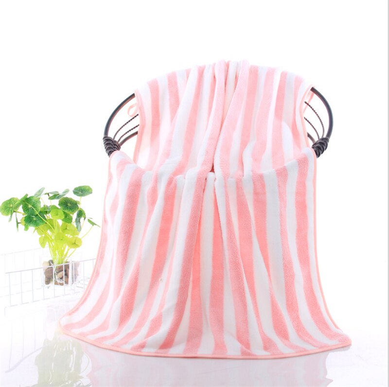 Shower Cap Towel Cotton Terry Beach Towels Super Absorbent Bath Towel for Adults Large Bathroom Body Spa Sports Stripe 140x70cm: B 70x140cm