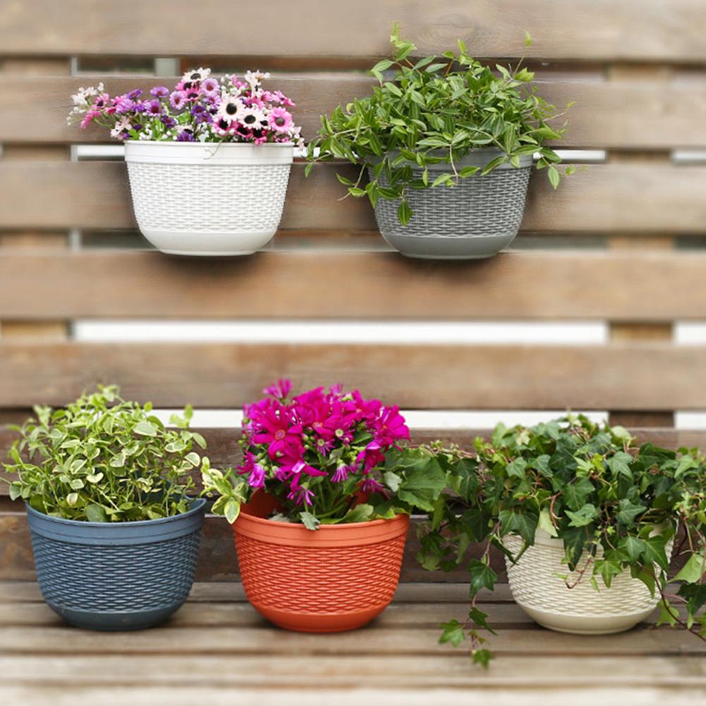 Imitation rotin osier tenture murale Pot de fleur panier balcon jardinière de jardin