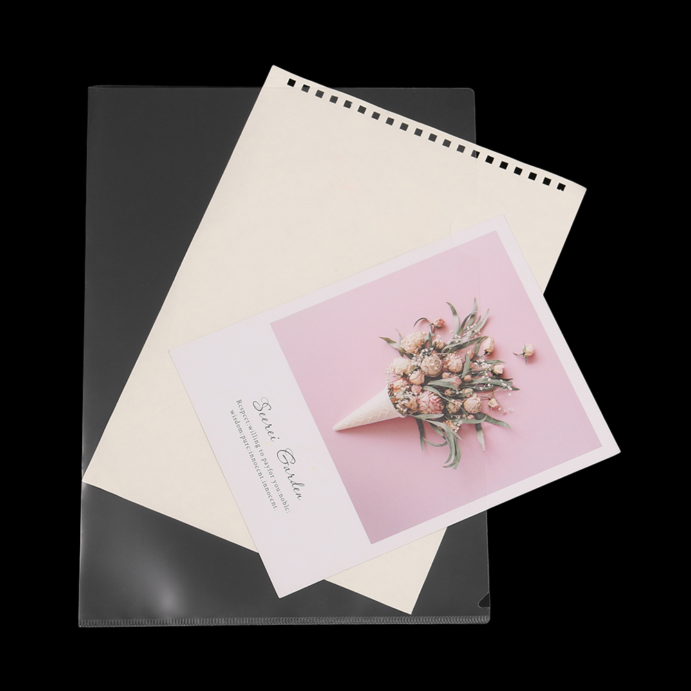 Carpeta A4 transparente L de 3 uds., porta documentos, clasifica los protectores de papel, bolsillos de almacenamiento, herramienta organizadora de colección de álbumes