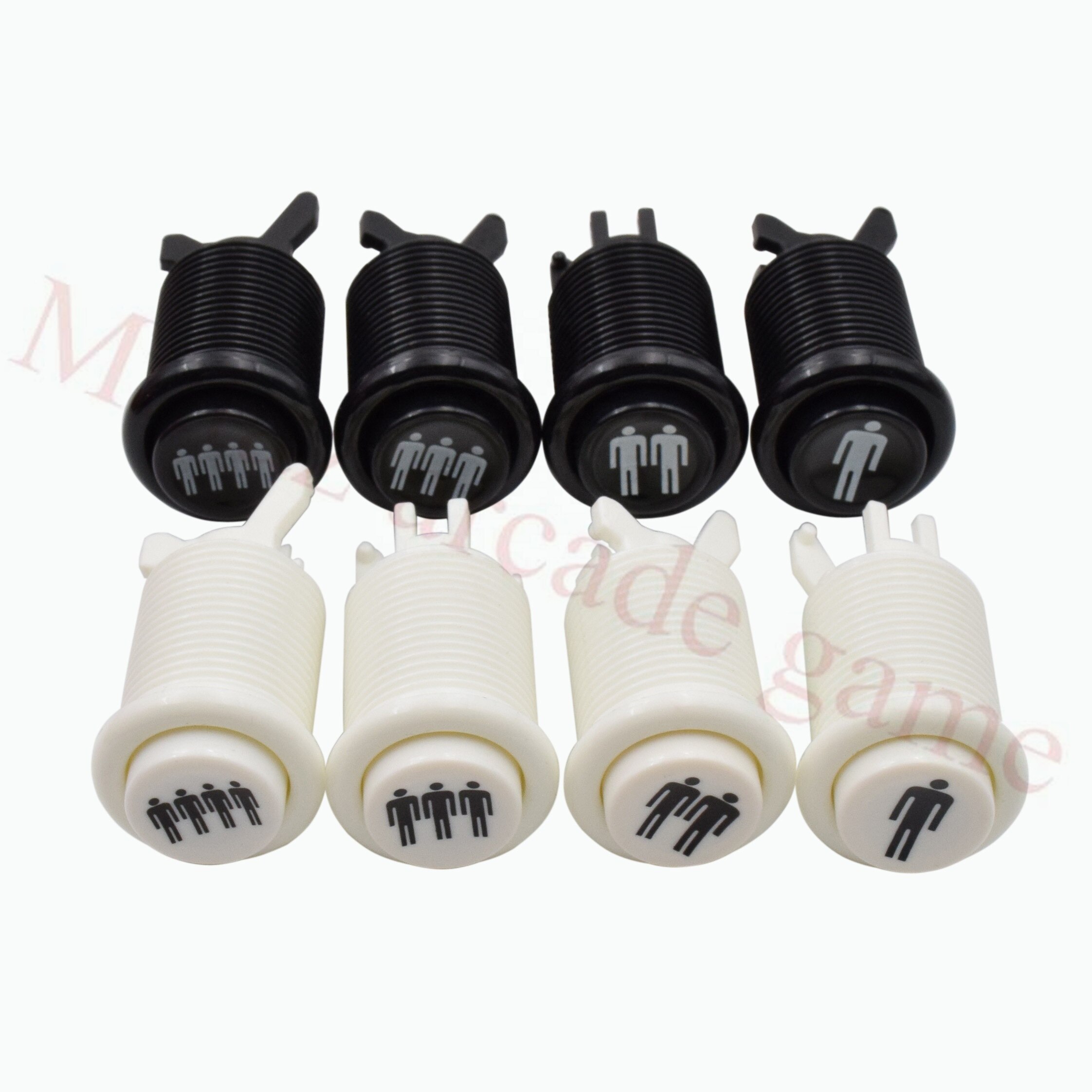 Happ style 1p/2p/3p/4p playe wit/zwarte start amerikaanse drukknoppen met microschakelaar voor arcade machine games mame jamma onderdelen