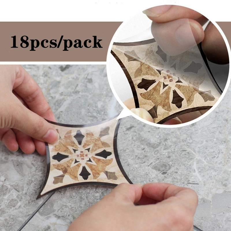 18 pz Autoadesivi Piastrelle Adesivi Durevole Impermeabile PVC Arte Diagonale Pavimento Decalcomanie Della Parete Backsplash Applique fai da te Casa Decorativa