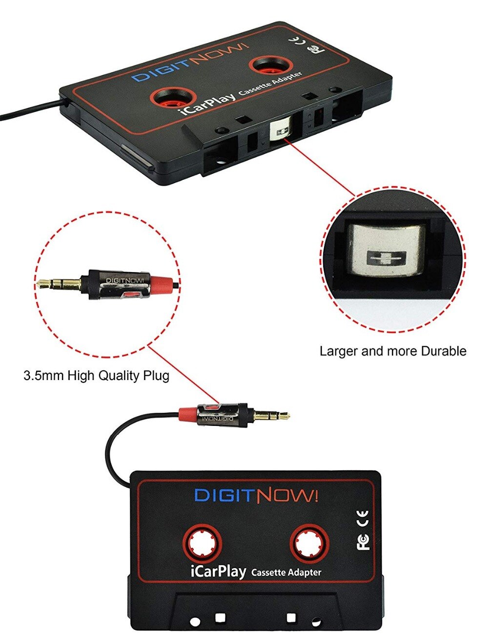 DIGITNOW! Auto Kassette Adapter zu Spielen Smartphone Musik durch Kassette Deck