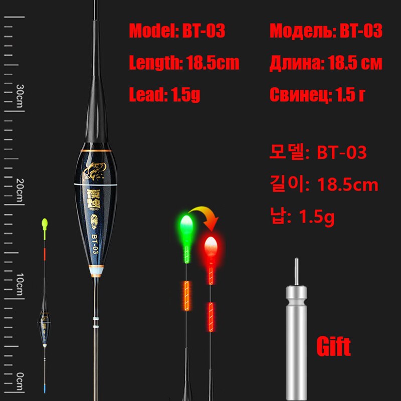 Smart Fishing Electronic Light-emitting LED Float Ice Fishing Short Carp Light In The Night Fishing Tackle Accessories 2022: BT03