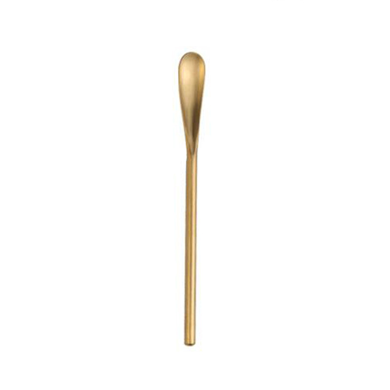 Stainless Steel Spoon Long Gourd Handle Mixing Stirring Ice Tea Coffee Spoon Bar Tableware Mirror Polishing: Gold / 26cm