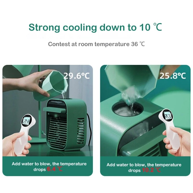 AIR COOLER – COOLING FAN WHITE mini airco op USB aansluiting - Het Kapperhuys