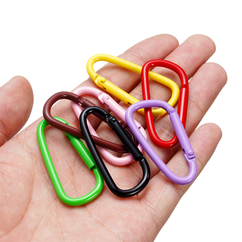 5 pçs/lote 46x23mm D Mosquetão Gancho Liga Colorida Chaveiro Snap Clip Ganchos Para Fazer Jóias Chaveiro Conector DIY Descobertas